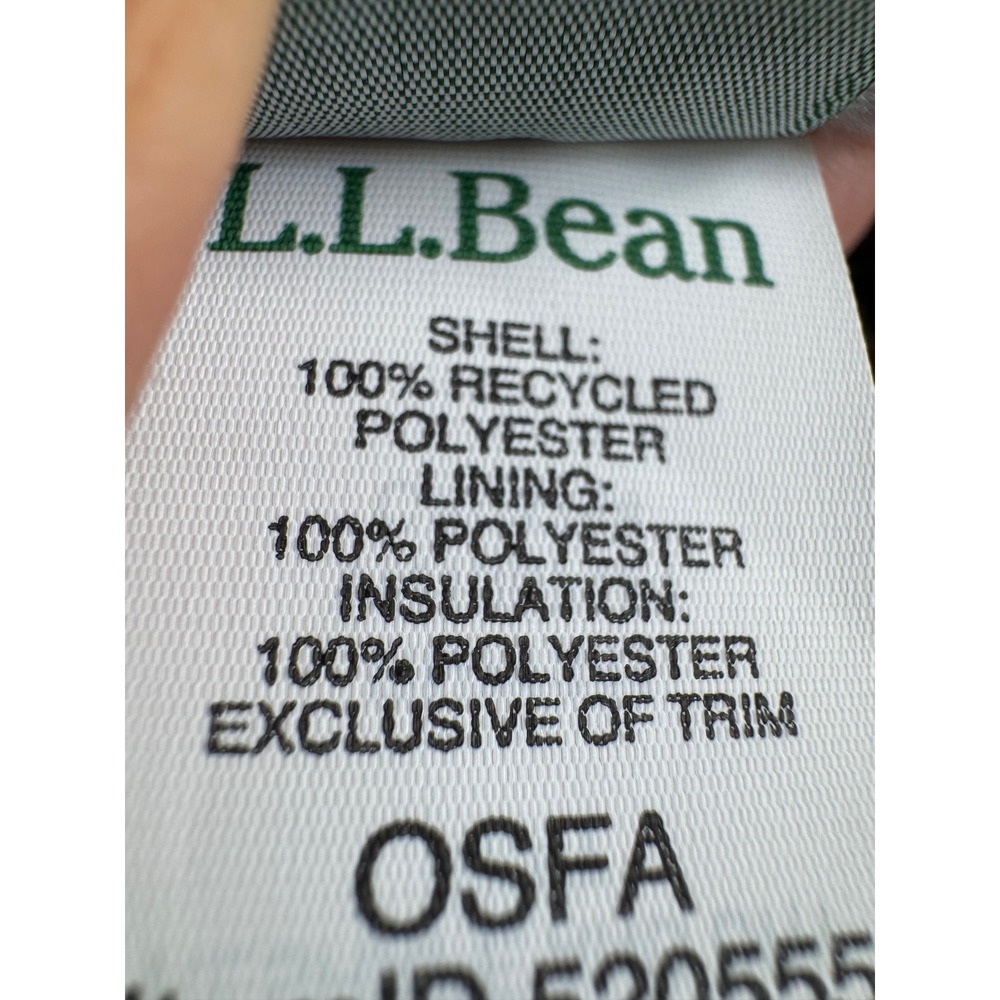 LL Bean Puffer Beanie Faux Fur Pom Pom Fleece Lined Green Winter Hat - Picture 5 of 7